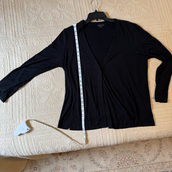 J.Jill Wearever collection one-button flowy jersey knit cardi, black, size PL - Picture 11 of 12